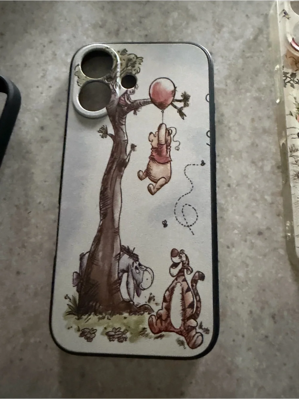 Winnie the Pooh Themed Phone 16 Pro Case with Colorful Paw Print Options